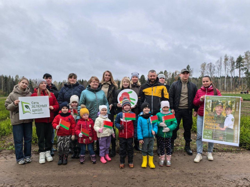 Работники и семьи детского сада №2 г. Городка присоединились к республиканской акции «Дай лесу новае жыццё!», высадив саженцы елей в питомнике Городокского лесхоза